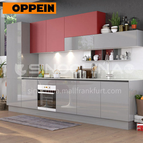  Modern design glossy color UV lacquer with  HDF kitchen cabinets- OP17-A01